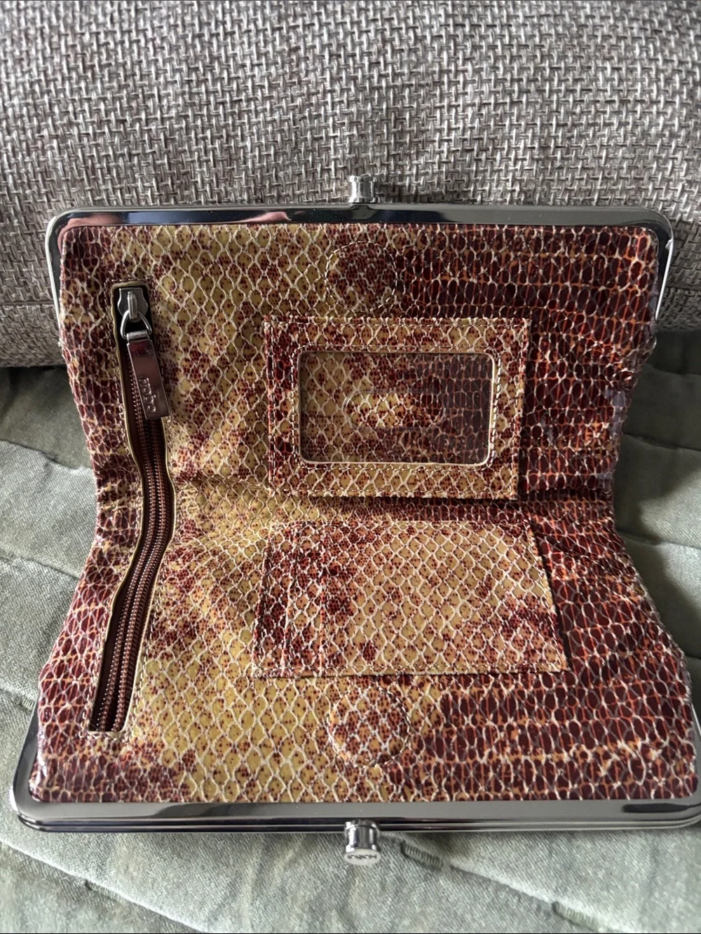 HOBO Snake-Print Lauren Wallet